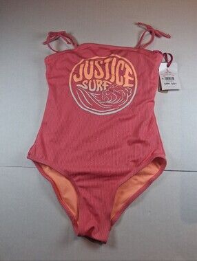 Justice Girls One Piece Bathing Suit Size Large 12/14 (Bag1)